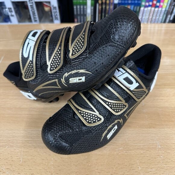 Sidi Bullet 2 Women Size 37 EU 5-5.5 US Black Gold Mountain Bike Cycling Shoes - Picture 3 of 7